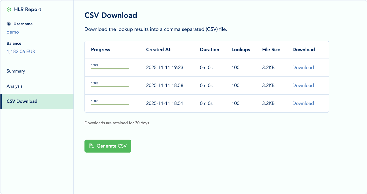 CSV Export Configuration Interface