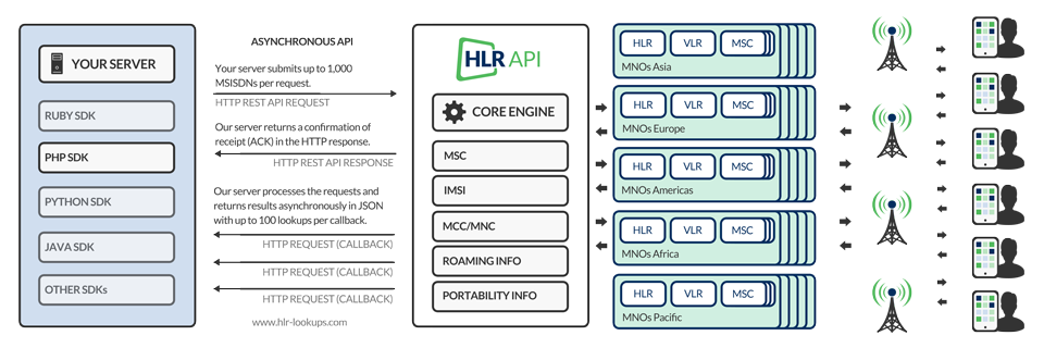 Asynchronous HLR Lookup API