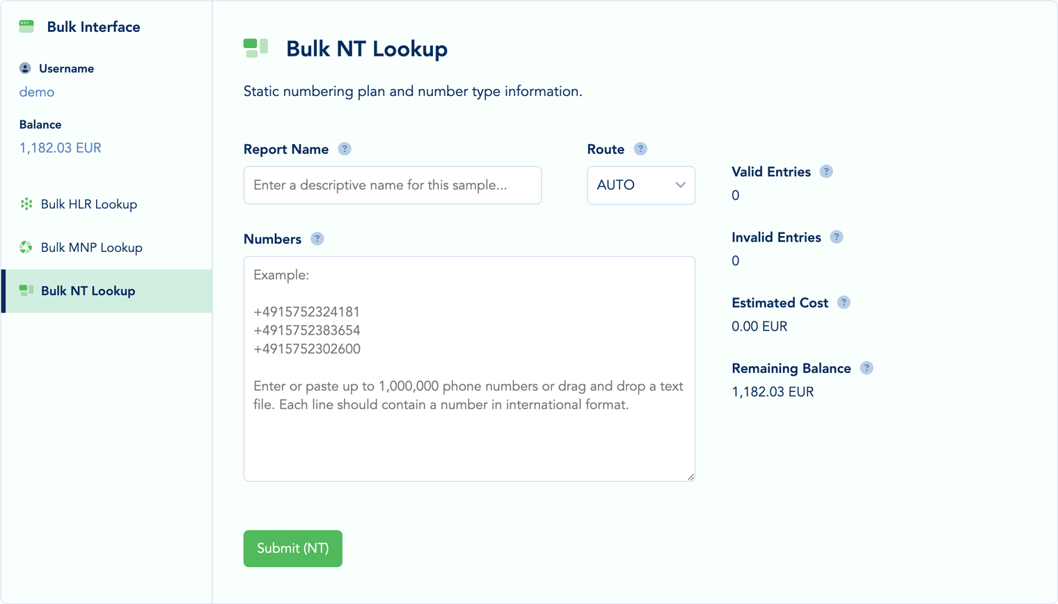NT Bulk Processing Client