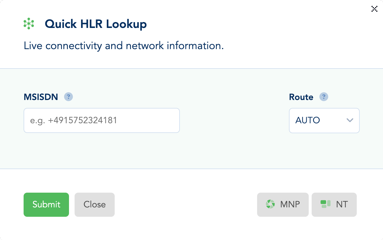 Quick HLR Lookups